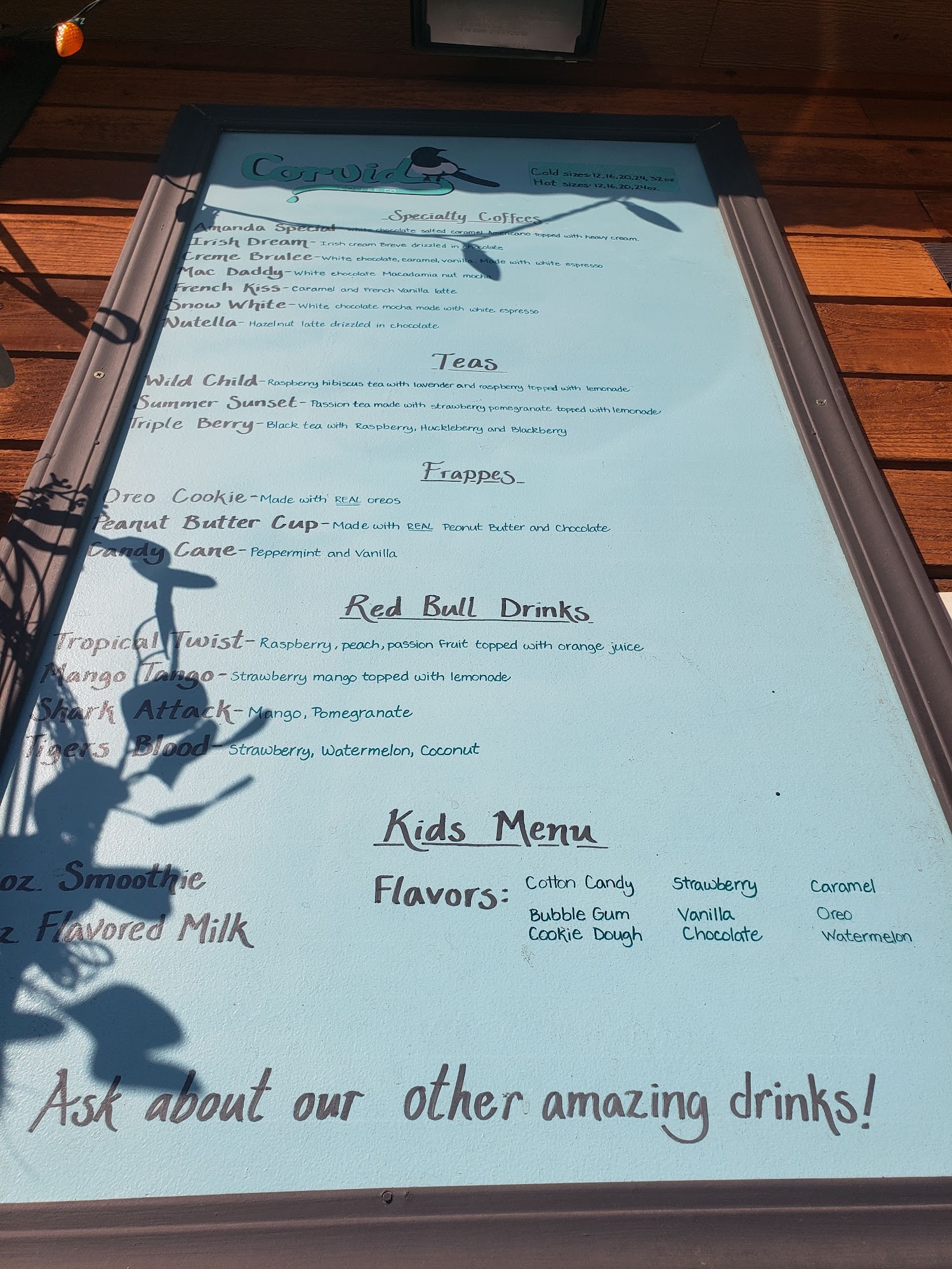Corvid Coffee Co. Menu
