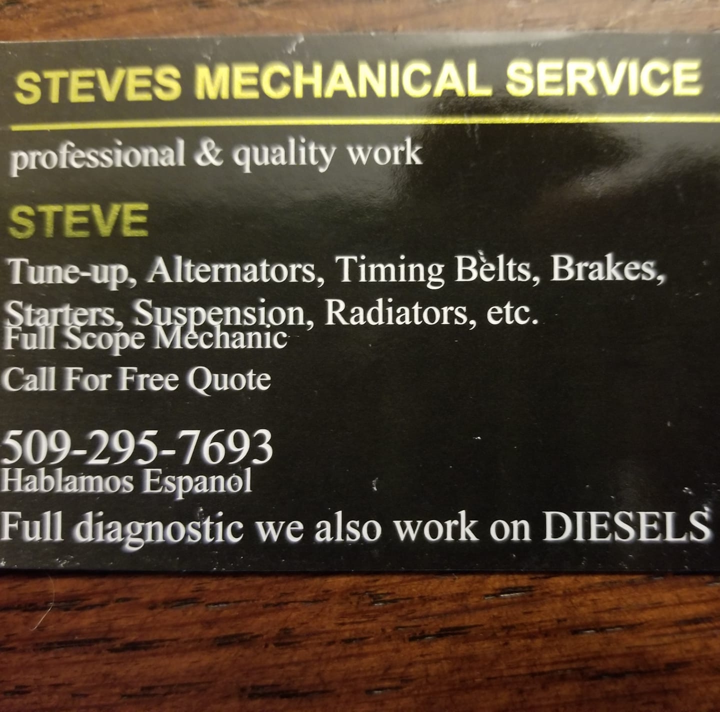 Steve's mechanical service 6009 N Stateline Rd, Newman Lake Washington 99025