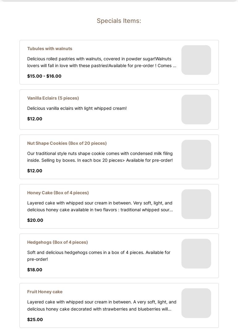 EDANDLIZ European Bakehouse LLC Menu