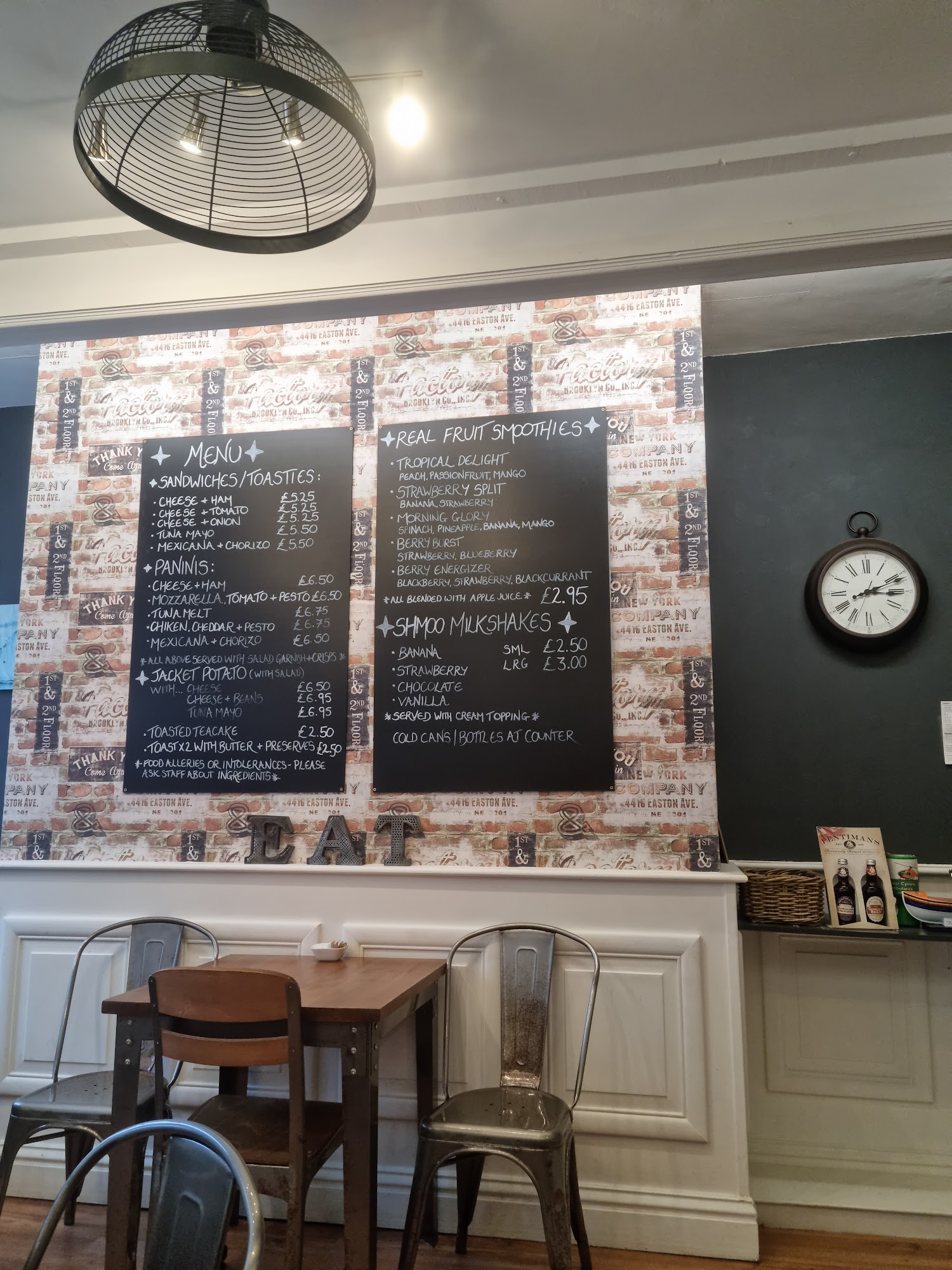 Bradshaw's Coffee Menu