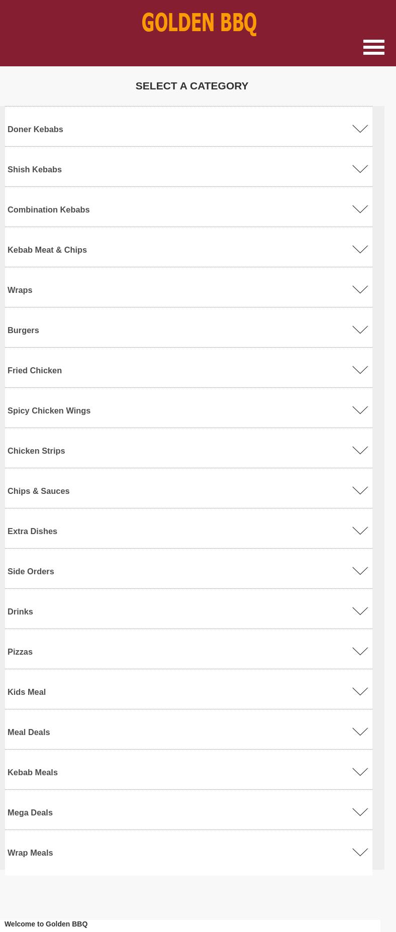 Golden BBQ Menu