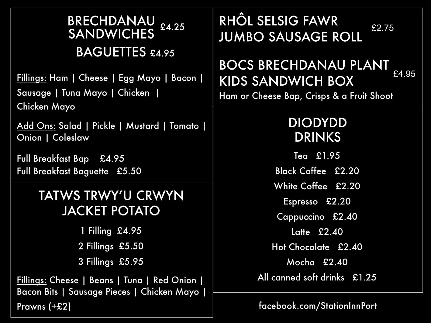 Station Inn Menu