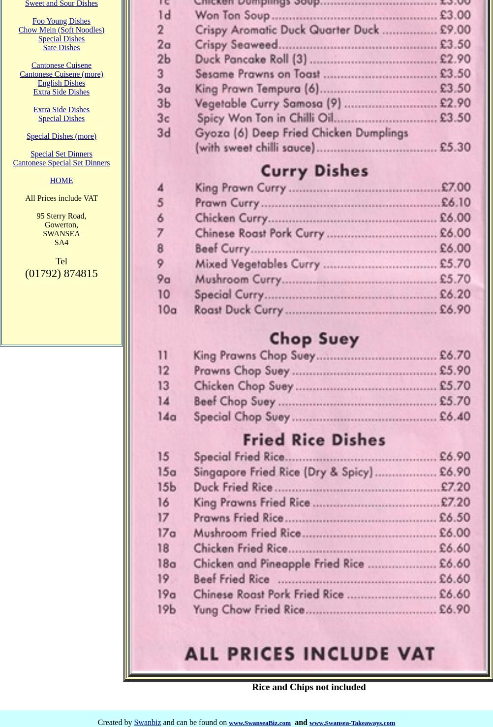 Ming Fai Menu