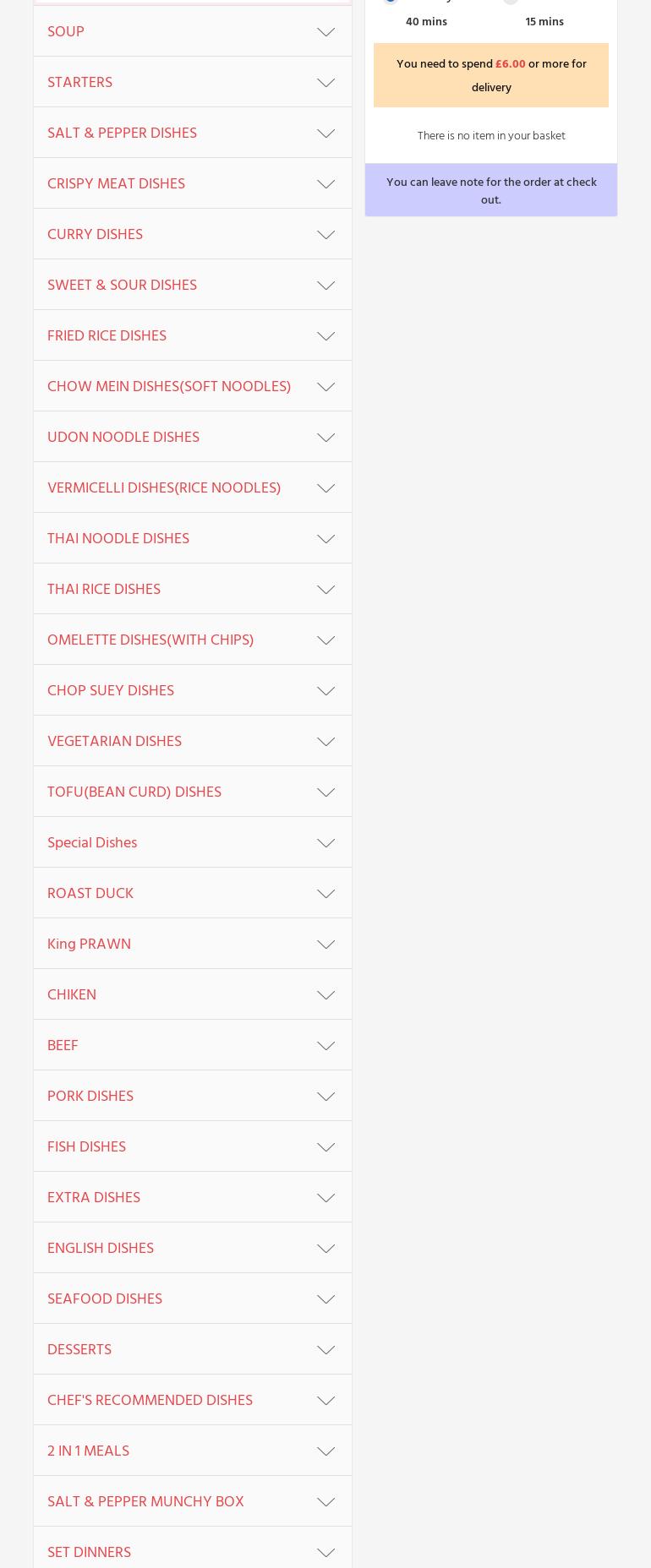 ORIENTAL DELIGHTS Chinese Take Away Menu