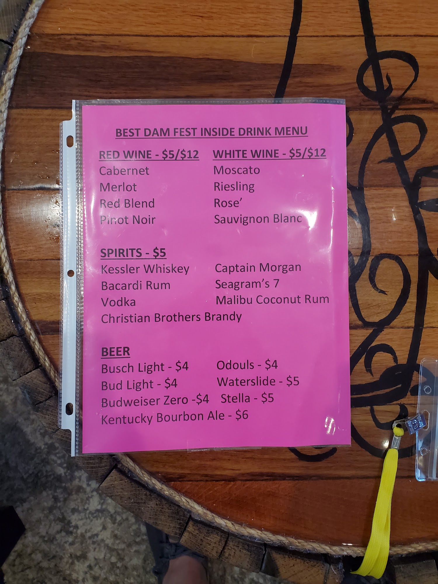 River Front Wine Bar Menu