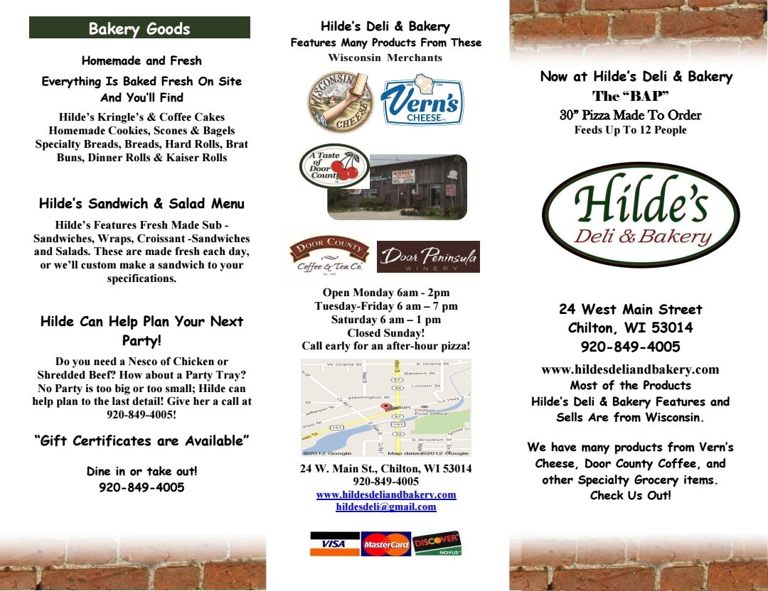 Hilde's Deli & Bakery 24 W Main St, Chilton, WI 53014