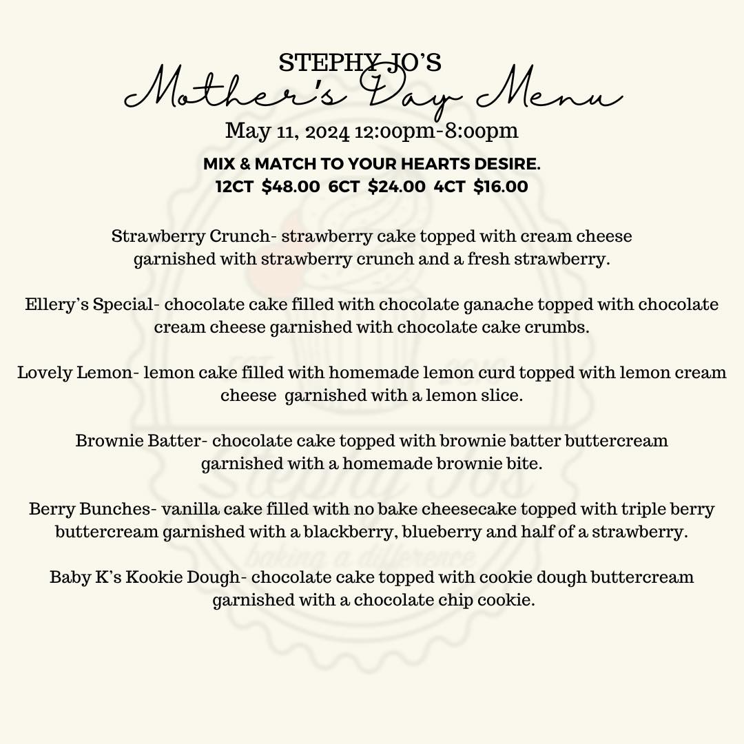 Stephy Jo’s Menu