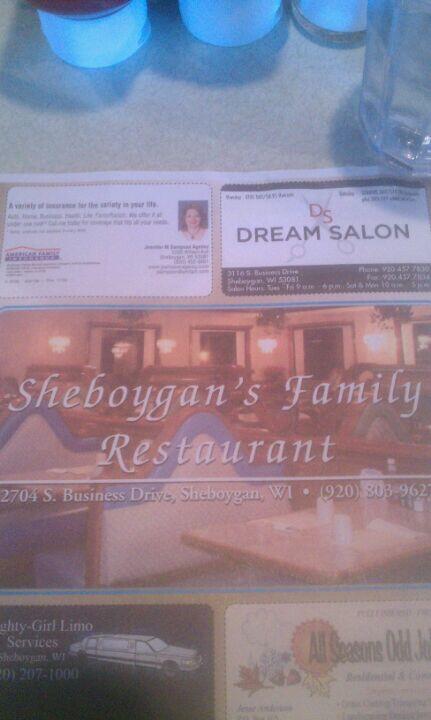 Sheboygan's Family Restaurant 2704 S Business Dr, Sheboygan, WI 53081