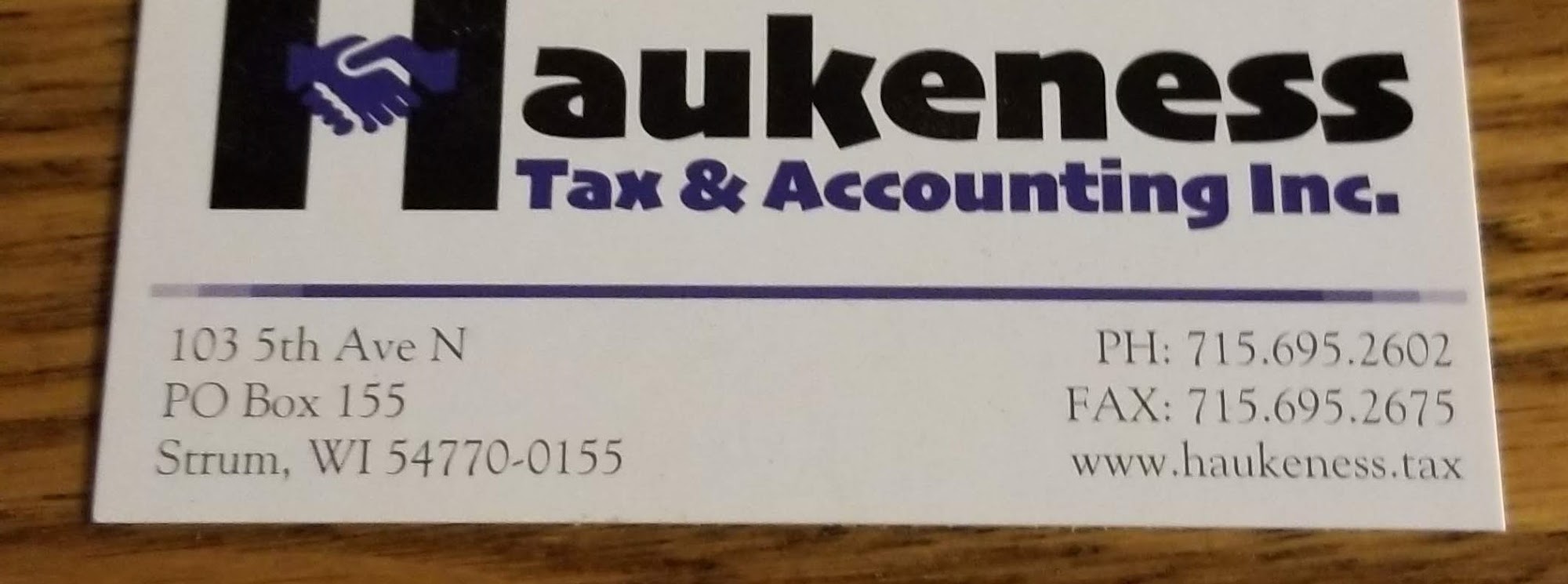 Haukeness Tax & Accounting Inc 103 5th Avenue North, Strum Wisconsin 54770
