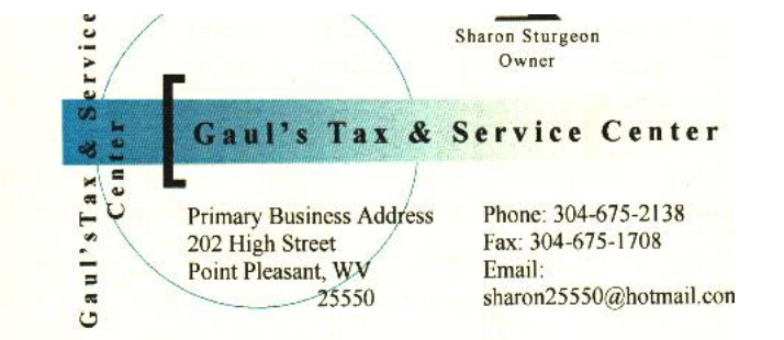 Gaul's Tax & Service Center 202 High St, Point Pleasant West Virginia 25550