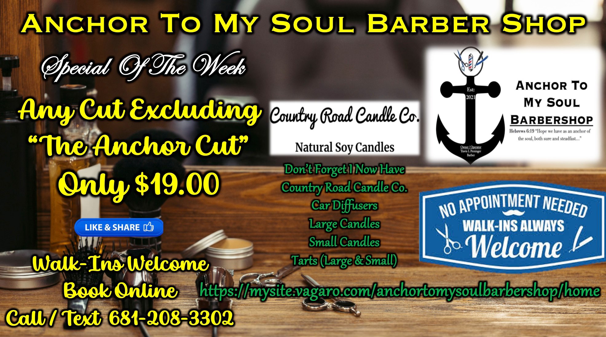 Anchor To My Soul Barber Shop 504 Court St, Summersville West Virginia 26651