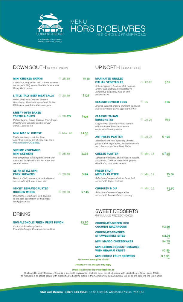 Bridges Café Menu